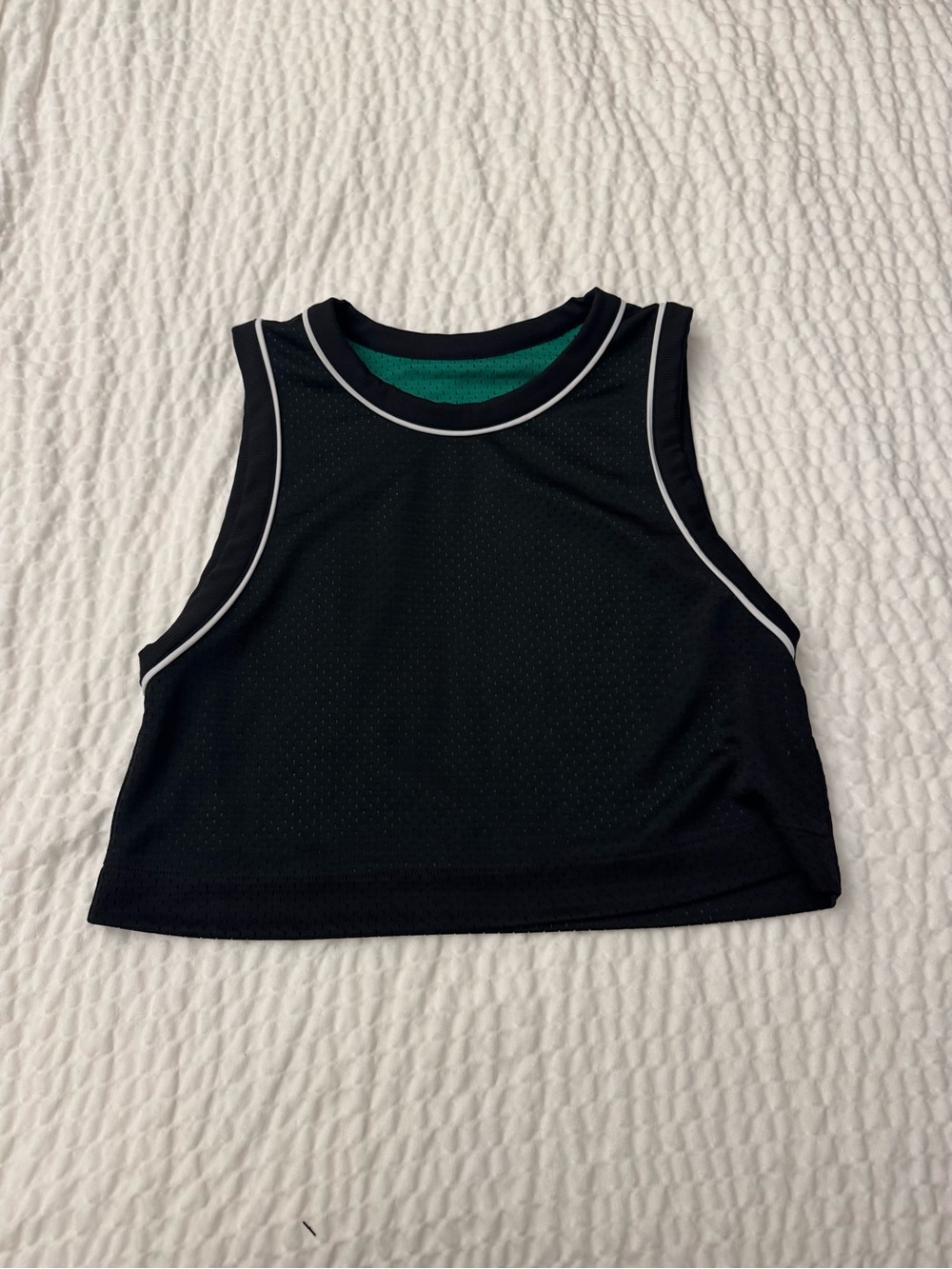 Lululemon Double-Layered Mesh Reversible Tank Top Black / Raceway Green XXS